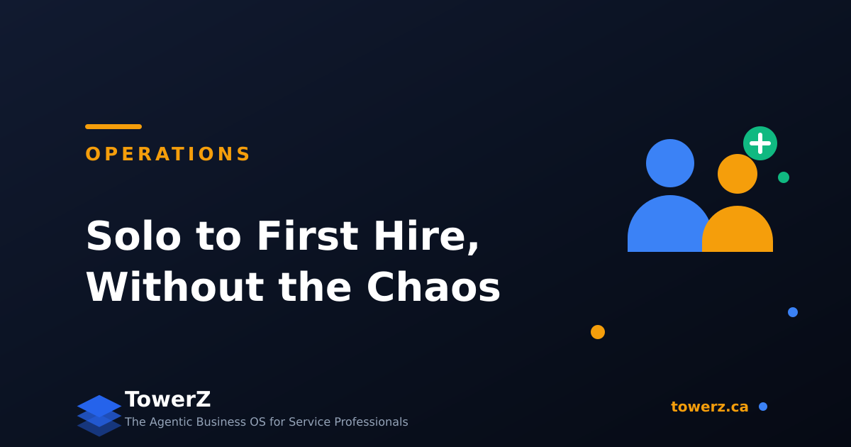 When to make your first hire, what role to hire first, and the delegation system (SOPs, tools, check-ins) that makes week one calm instead of chaotic.